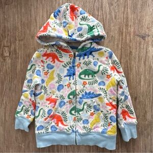 Kids Dinosaur Print Shaggy Lined Hoodie
